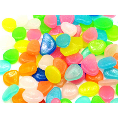 Colored phosphorescent stones set 100buc